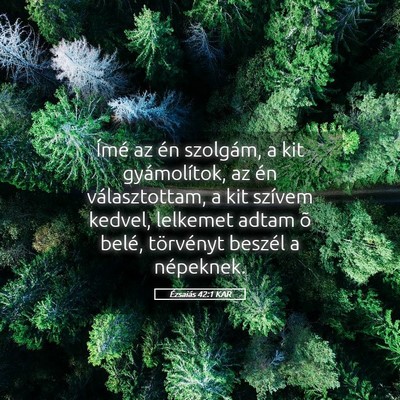 Picture 05 - Ézsaiás 42:1 KAR - Ímé az én szolgám, a kit gyámolítok, az én - Bible Verse Picture