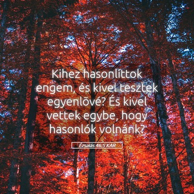 Picture 05 - Ézsaiás 46:5 KAR - Kihez hasonlíttok engem, és kivel tesztek - Bible Verse Picture