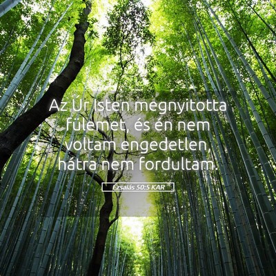 Picture 05 - Ézsaiás 50:5 KAR - Az Úr Isten megnyitotta fülemet, és én nem - Bible Verse Picture