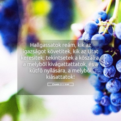 Picture 05 - Ézsaiás 51:1 KAR - Hallgassatok reám, kik az igazságot követitek, - Bible Verse Picture