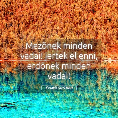 Picture 05 - Ézsaiás 56:9 KAR - Mezõnek minden vadai! jertek el enni, erdõnek - Bible Verse Picture