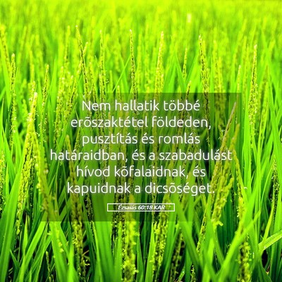 Picture 05 - Ézsaiás 60:18 KAR - Nem hallatik többé erõszaktétel földeden, - Bible Verse Picture
