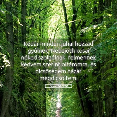 Picture 05 - Ézsaiás 60:7 KAR - Kédár minden juhai hozzád gyûlnek, Nebajóth - Bible Verse Picture