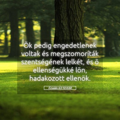 Picture 05 - Ézsaiás 63:10 KAR - Õk pedig engedetlenek voltak és megszomoríták - Bible Verse Picture
