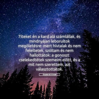 Picture 05 - Ézsaiás 65:12 KAR - Titeket én a kard alá számlállak, és - Bible Verse Picture