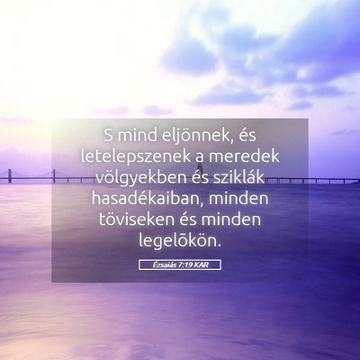 Picture 05 - Ézsaiás 7:19 KAR - S mind eljönnek, és letelepszenek a meredek - Bible Verse Picture