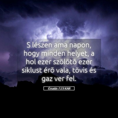 Picture 05 - Ézsaiás 7:23 KAR - S lészen ama napon, hogy minden helyet, a hol - Bible Verse Picture