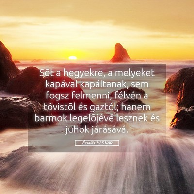 Picture 05 - Ézsaiás 7:25 KAR - Sõt a hegyekre, a melyeket kapával kapáltanak, - Bible Verse Picture