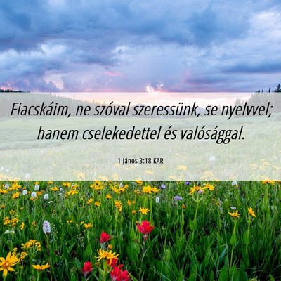 Picture 06 - 1 János 3:18 KAR - Fiacskáim, ne szóval szeressünk, se nyelvvel; - Bible Verse Picture
