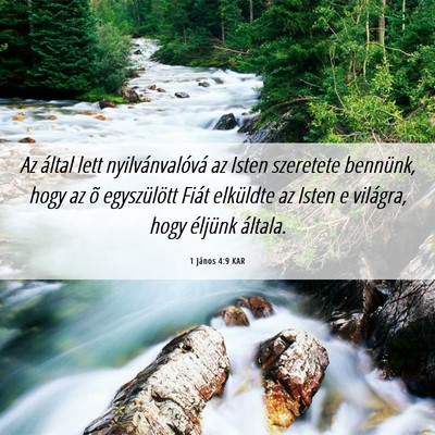 Picture 06 - 1 János 4:9 KAR - Az által lett nyilvánvalóvá az Isten - Bible Verse Picture