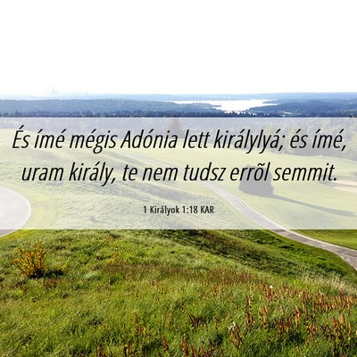 Picture 06 - 1 Királyok 1:18 KAR - És ímé mégis Adónia lett királylyá; és - Bible Verse Picture