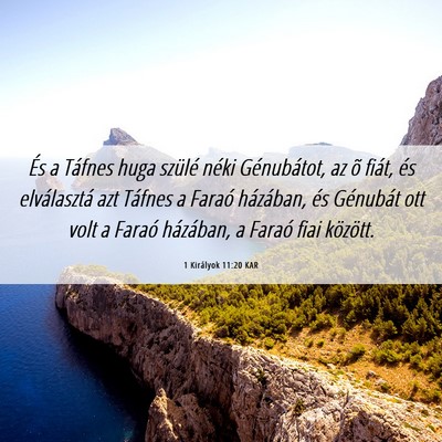 Picture 06 - 1 Királyok 11:20 KAR - És a Táfnes huga szülé néki Génubátot, az - Bible Verse Picture