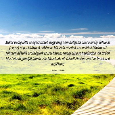 Picture 06 - 1 Királyok 12:16 KAR - Mikor pedig látta az egész Izráel, hogy meg - Bible Verse Picture