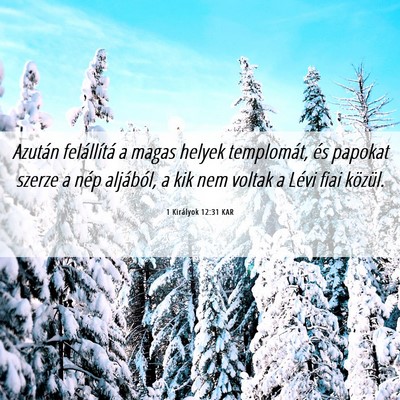 Picture 06 - 1 Királyok 12:31 KAR - Azután felállítá a magas helyek templomát, - Bible Verse Picture