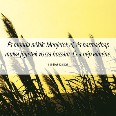 Picture 06 - 1 Királyok 12:5 KAR - És monda nékik: Menjetek el, és harmadnap - Bible Verse Picture