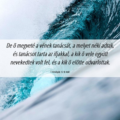 Picture 06 - 1 Királyok 12:8 KAR - De õ megveté a vének tanácsát, a melyet - Bible Verse Picture