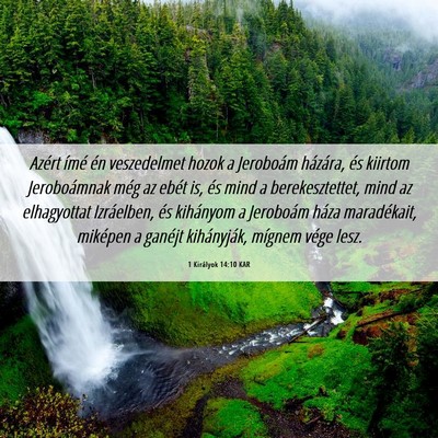 Picture 06 - 1 Királyok 14:10 KAR - Azért ímé én veszedelmet hozok a Jeroboám - Bible Verse Picture