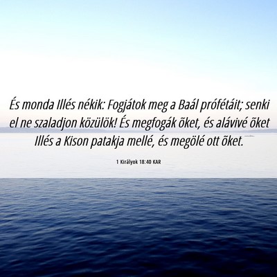 Picture 06 - 1 Királyok 18:40 KAR - És monda Illés nékik: Fogjátok meg a Baál - Bible Verse Picture