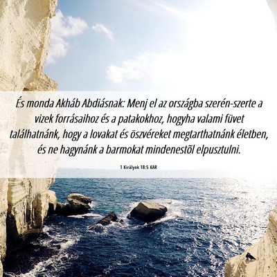 Picture 06 - 1 Királyok 18:5 KAR - És monda Akháb Abdiásnak: Menj el az országba - Bible Verse Picture