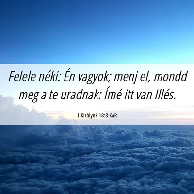 Picture 06 - 1 Királyok 18:8 KAR - Felele néki: Én vagyok; menj el, mondd meg a te - Bible Verse Picture