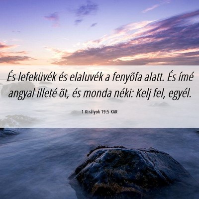 Picture 06 - 1 Királyok 19:5 KAR - És lefeküvék és elaluvék a fenyõfa alatt. - Bible Verse Picture
