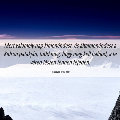 Picture 06 - 1 Királyok 2:37 KAR - Mert valamely nap kimenéndesz, és - Bible Verse Picture