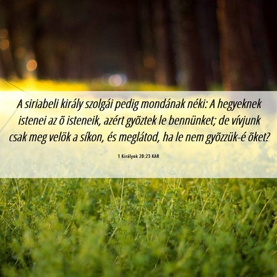 Picture 06 - 1 Királyok 20:23 KAR - A siriabeli király szolgái pedig mondának - Bible Verse Picture