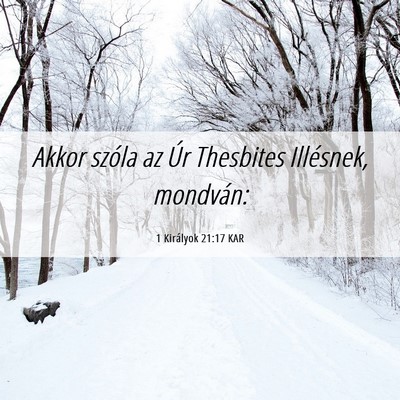 Picture 06 - 1 Királyok 21:17 KAR - Akkor szóla az Úr Thesbites Illésnek, - Bible Verse Picture