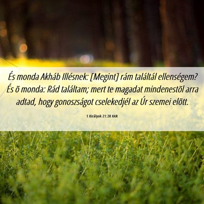 Picture 06 - 1 Királyok 21:20 KAR - És monda Akháb Illésnek: [Megint] rám - Bible Verse Picture