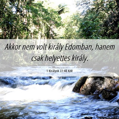Picture 06 - 1 Királyok 22:48 KAR - Akkor nem volt király Edomban, hanem csak - Bible Verse Picture