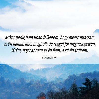 Picture 06 - 1 Királyok 3:21 KAR - Mikor pedig hajnalban felkeltem, hogy - Bible Verse Picture