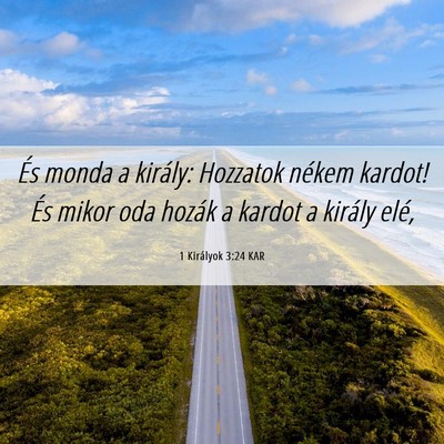 Picture 06 - 1 Királyok 3:24 KAR - És monda a király: Hozzatok nékem kardot! És - Bible Verse Picture