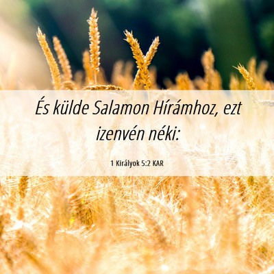 Picture 06 - 1 Királyok 5:2 KAR - És külde Salamon Hírámhoz, ezt izenvén - Bible Verse Picture