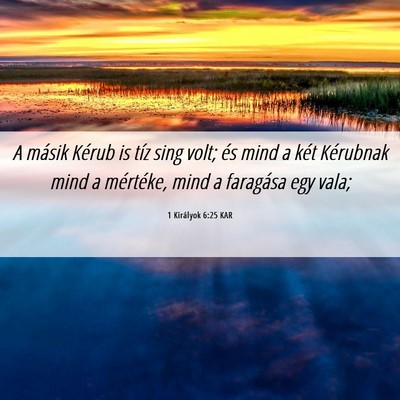 Picture 06 - 1 Királyok 6:25 KAR - A másik Kérub is tíz sing volt; és mind a - Bible Verse Picture