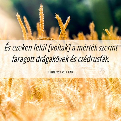 Picture 06 - 1 Királyok 7:11 KAR - És ezeken felül [voltak] a mérték szerint - Bible Verse Picture