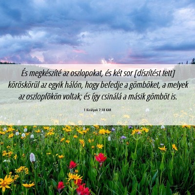 Picture 06 - 1 Királyok 7:18 KAR - És megkészíté az oszlopokat, és két sor - Bible Verse Picture