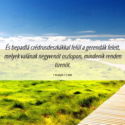 Picture 06 - 1 Királyok 7:3 KAR - És bepadlá czédrusdeszkákkal felül a - Bible Verse Picture