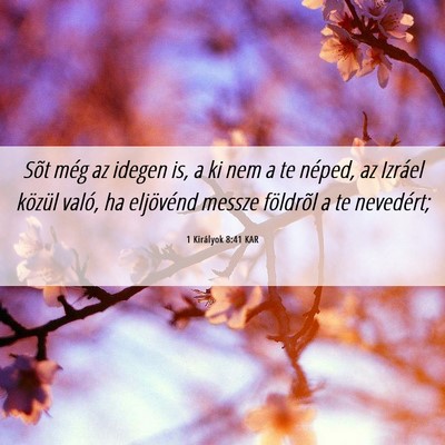 Picture 06 - 1 Királyok 8:41 KAR - Sõt még az idegen is, a ki nem a te néped, az - Bible Verse Picture