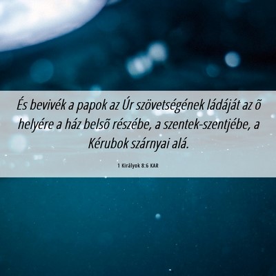 Picture 06 - 1 Királyok 8:6 KAR - És bevivék a papok az Úr szövetségének - Bible Verse Picture
