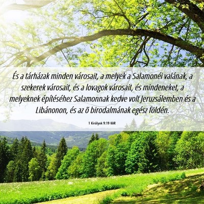Picture 06 - 1 Királyok 9:19 KAR - És a tárházak minden városait, a melyek a - Bible Verse Picture