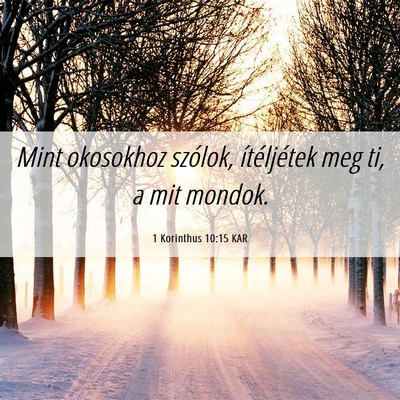 Picture 06 - 1 Korinthus 10:15 KAR - Mint okosokhoz szólok, ítéljétek meg ti, a - Bible Verse Picture