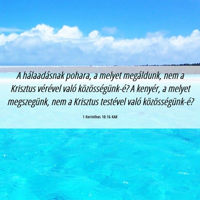 Picture 06 - 1 Korinthus 10:16 KAR - A hálaadásnak pohara, a melyet megáldunk, nem - Bible Verse Picture