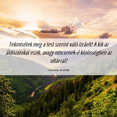 Picture 06 - 1 Korinthus 10:18 KAR - Tekintsétek meg a test szerint való Izráelt! A - Bible Verse Picture