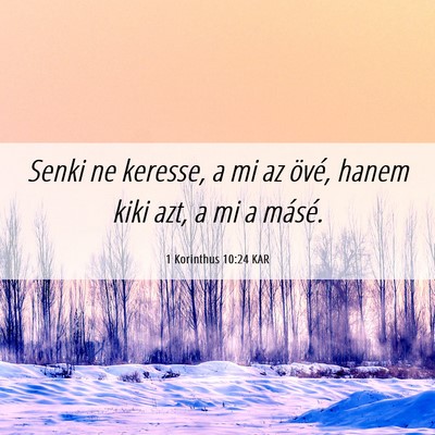 Picture 06 - 1 Korinthus 10:24 KAR - Senki ne keresse, a mi az övé, hanem kiki azt, - Bible Verse Picture