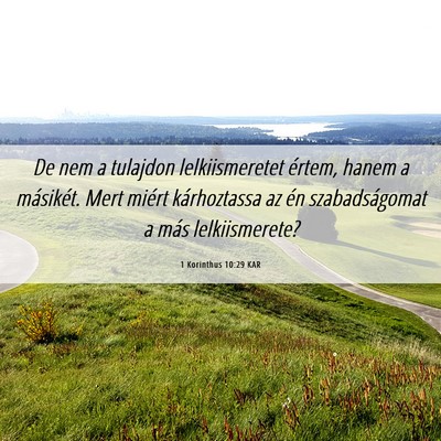 Picture 06 - 1 Korinthus 10:29 KAR - De nem a tulajdon lelkiismeretet értem, hanem a - Bible Verse Picture