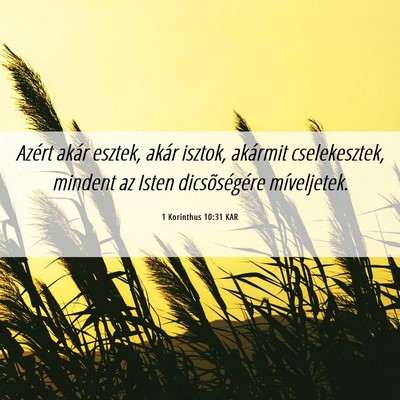 Picture 06 - 1 Korinthus 10:31 KAR - Azért akár esztek, akár isztok, akármit - Bible Verse Picture