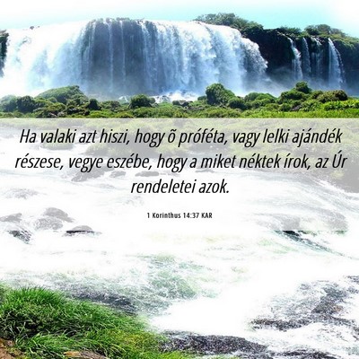 Picture 06 - 1 Korinthus 14:37 KAR - Ha valaki azt hiszi, hogy õ próféta, vagy - Bible Verse Picture