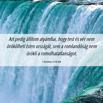 Picture 06 - 1 Korinthus 15:50 KAR - Azt pedig állítom atyámfiai, hogy test és - Bible Verse Picture
