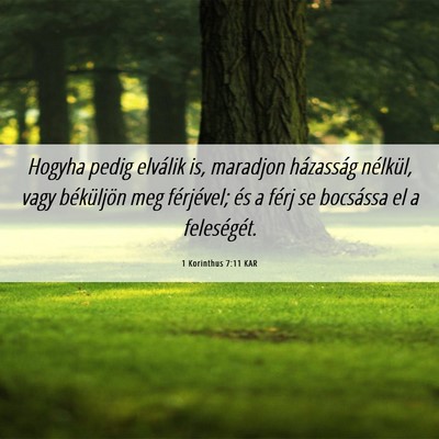 Picture 06 - 1 Korinthus 7:11 KAR - Hogyha pedig elválik is, maradjon házasság - Bible Verse Picture