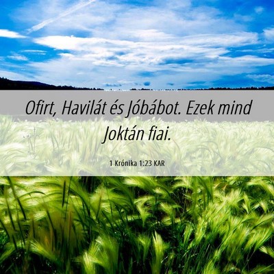 Picture 06 - 1 Krónika 1:23 KAR - Ofirt, Havilát és Jóbábot. Ezek mind Joktán - Bible Verse Picture